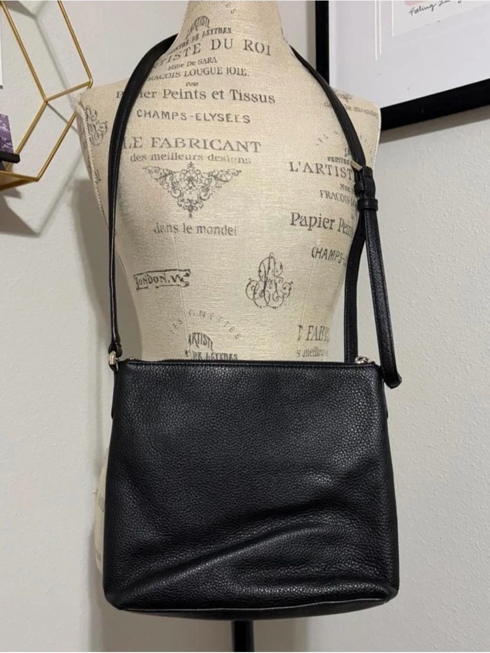 kate spade black pebble leather shoulder crossbody